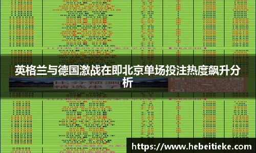 英格兰与德国激战在即北京单场投注热度飙升分析